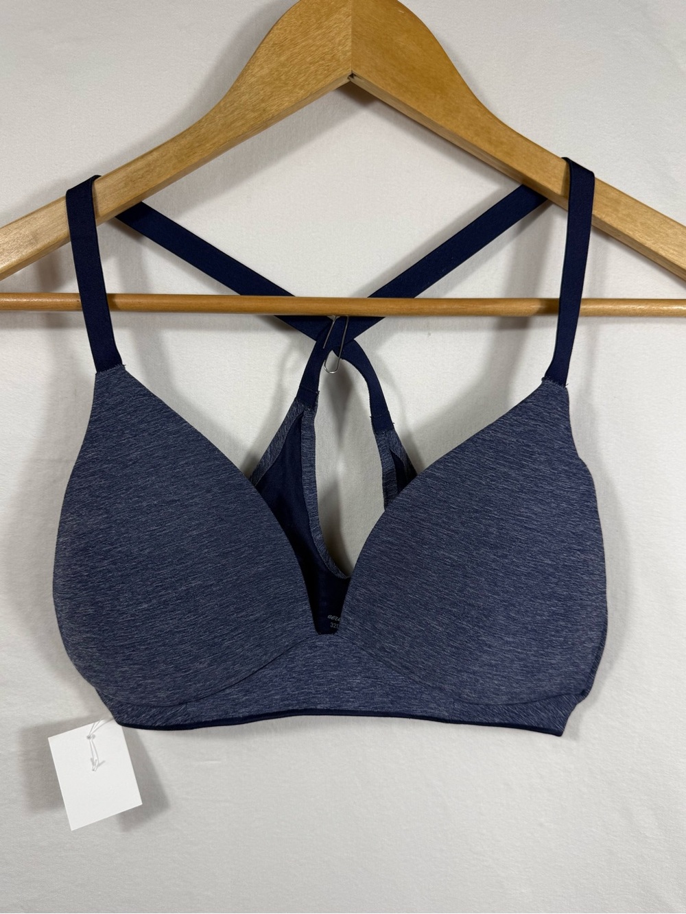 aerie Heathered Navy Blue Padded Wireless Sports Bra